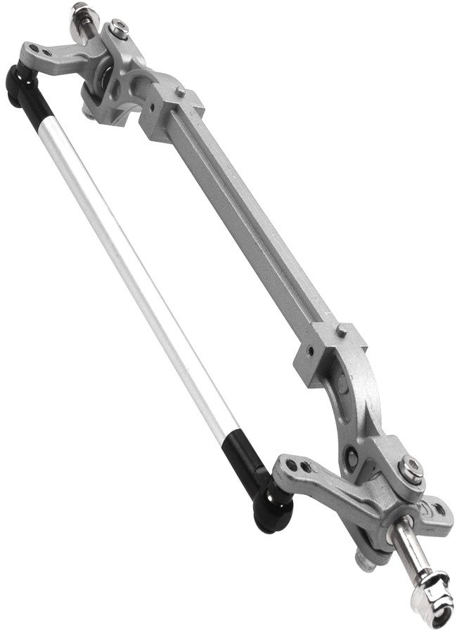 Vgoohobby Metal Front Axle Steering Link Rod Pole Wheel Axle Compatible with Tamiya 1/14 RC Tractor Truck (Silver) - Image 1